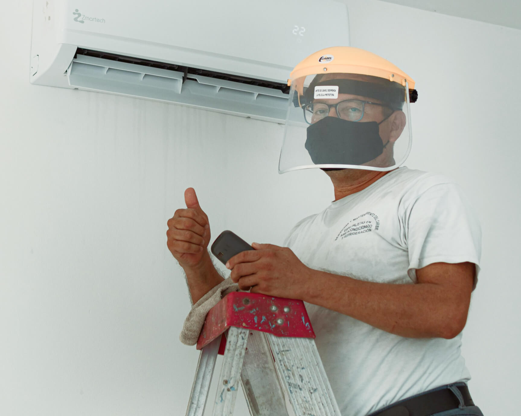 HVAC technician preparing a residential AC service visit in Phoenix